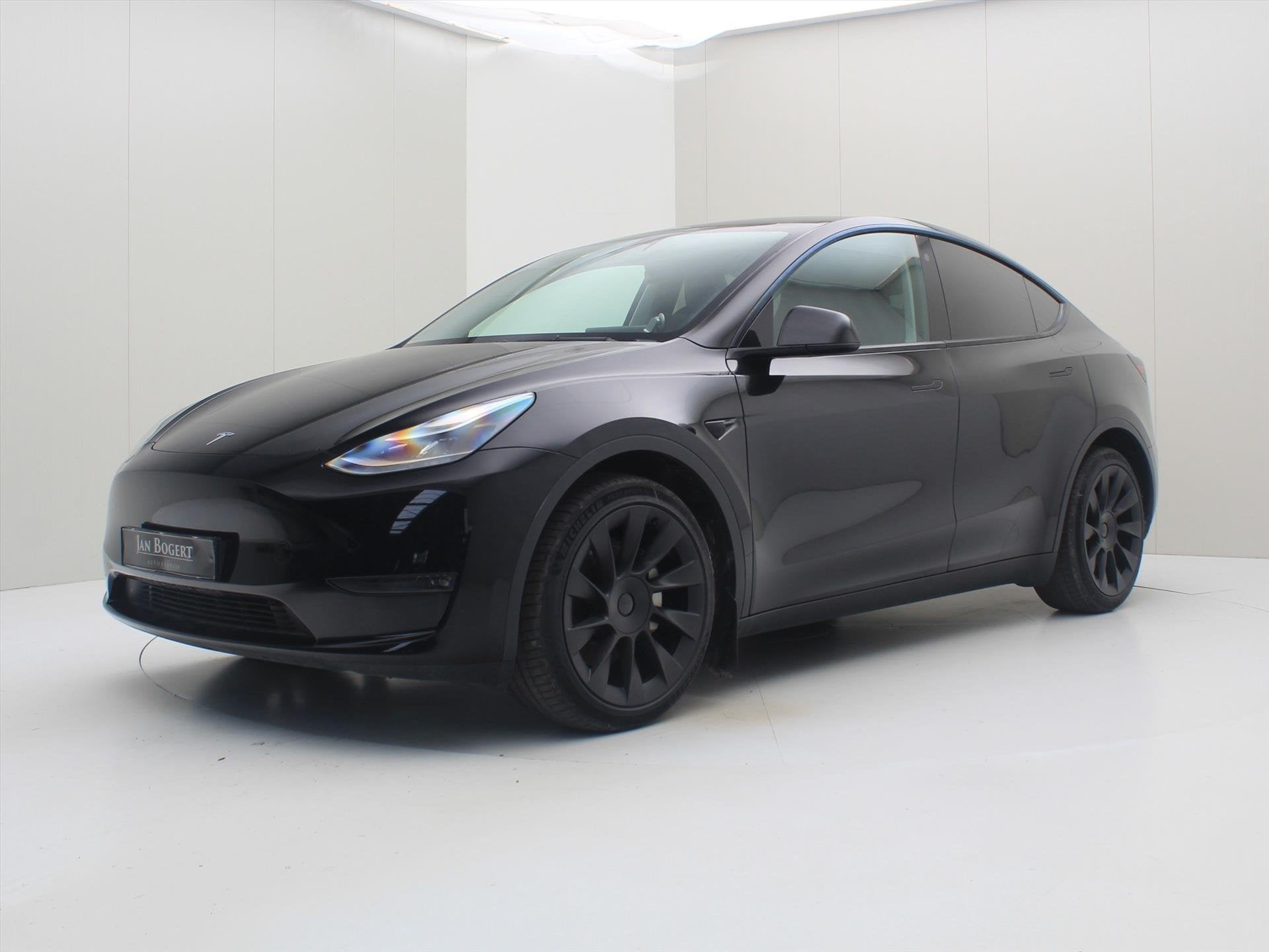 Tesla Model Y Long Range AWD 75kWh 351pk 93.3% SoH [ TREKHAA, Auto's, Automaat, Gebruikt, Zwart, Zwart