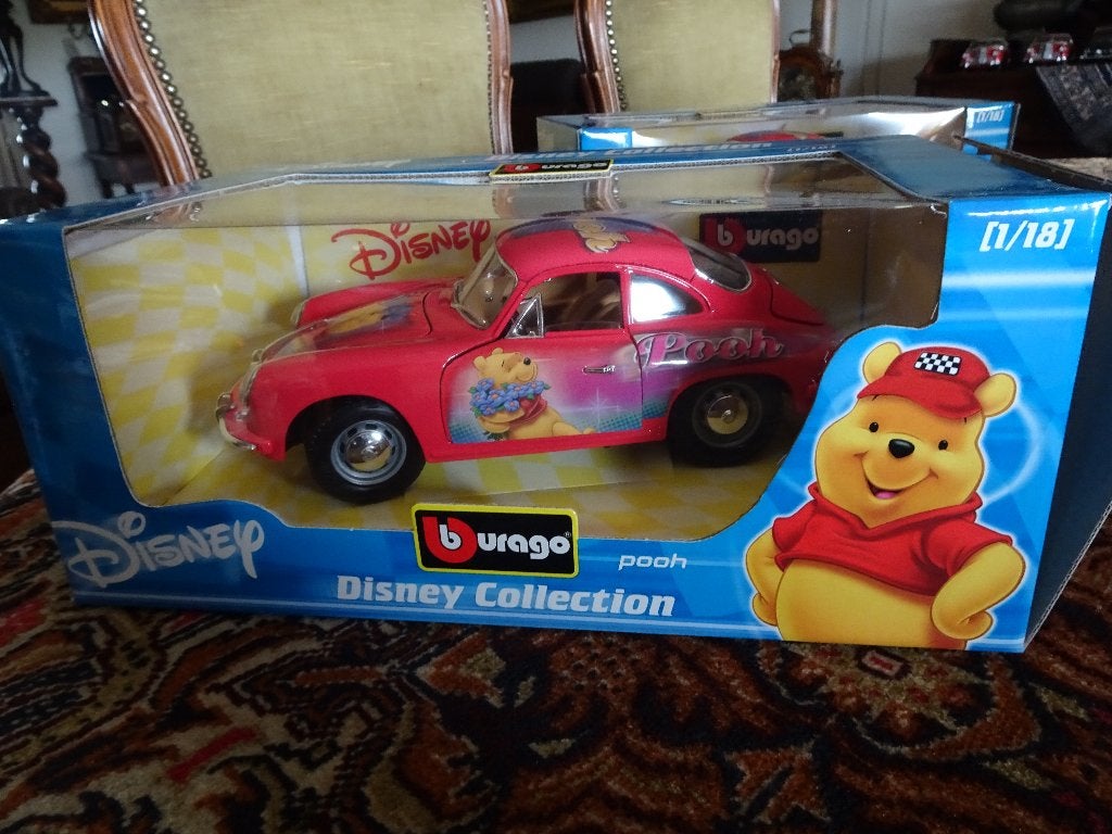 PORSCHE 356 /B COUPE  DISNY COLLECTION WINNIE DE POEH, Ophalen of Verzenden, Zo goed als nieuw, Auto, Bburago