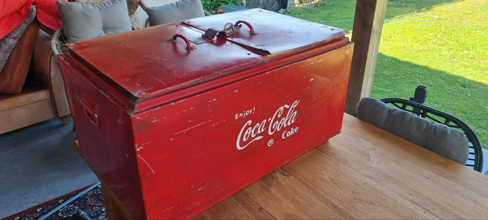 Vintage Coca-Cola koelbox, Ophalen, Gebruikt, Metaal