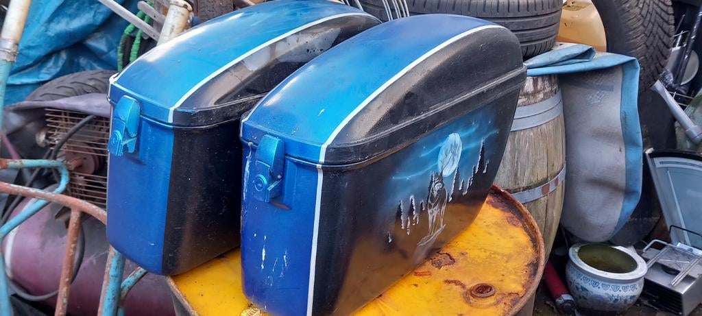 Unieke motorkoffers met wolf airbrush, Motoren, Ophalen of Verzenden, Gebruikt