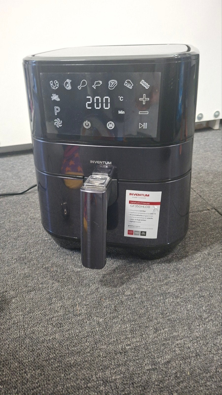Inventum GF350HLDB Airfryer - Zo goed als nieuw, Ophalen, Zo goed als nieuw, Airfryer, 1000 t/m 1499 gram