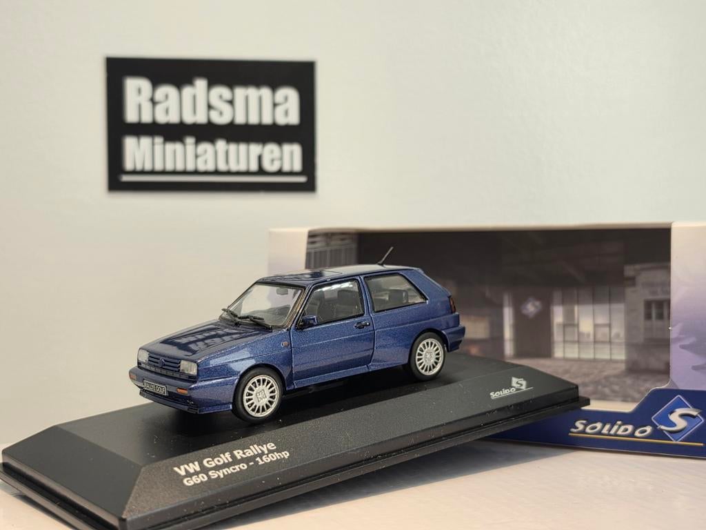 Volkswagen golf rallye G60 - Blauw - 1:43 Solido, Hobby en Vrije tijd, Modelauto's | 1:43, Zo goed als nieuw, Auto, Solido, Ophalen of Verzenden