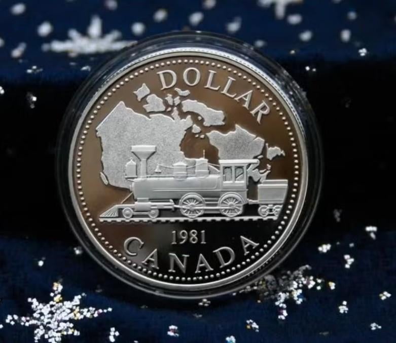 Canada - Silver Dollar 1981 - Transcontinental Railroad, Ophalen of Verzenden, Noord-Amerika, Losse munt, Zilver