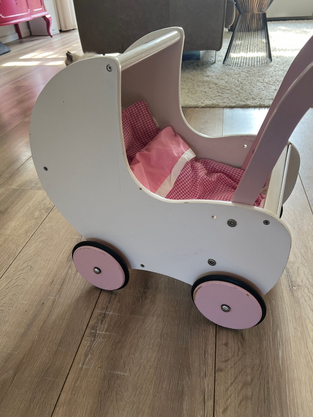 Houten loopwagen poppenwagen met gebruikssporen, Ophalen, Gebruikt, Overige typen