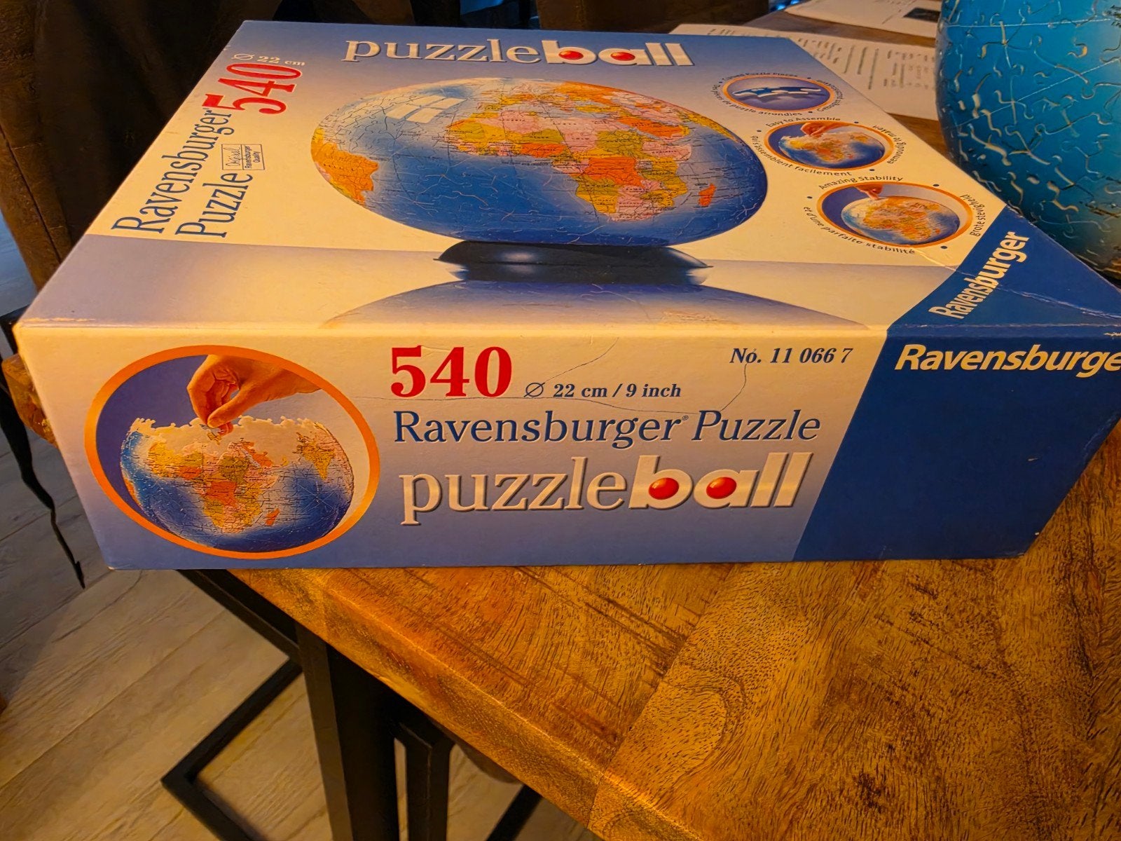Ravensburger Puzzleball Wereldbol 540 stukjes, Gebruikt, Kunststof, Ophalen of Verzenden, Educatief