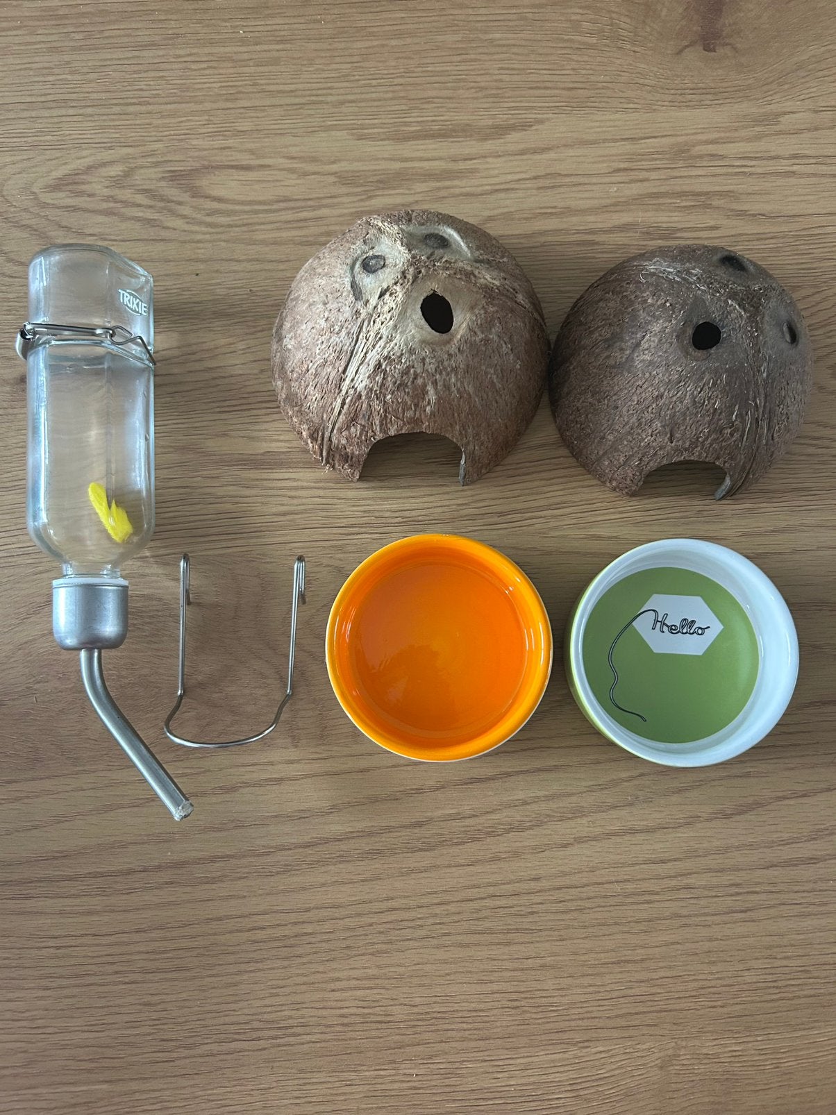 Hamster accessoires | 5 stuks | huisjes, bakjes & drinkfles, Ophalen of Verzenden, Zo goed als nieuw