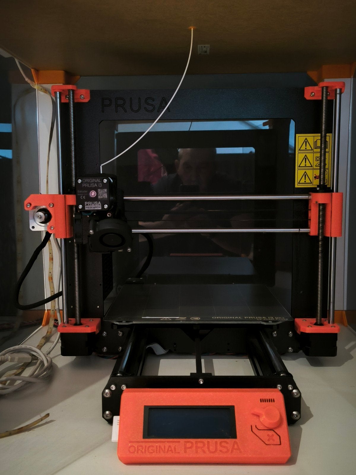 Prusa i3 MK3S 3D-printer met filament en behuizing, Ophalen, Prusa Research, Zo goed als nieuw, Filament