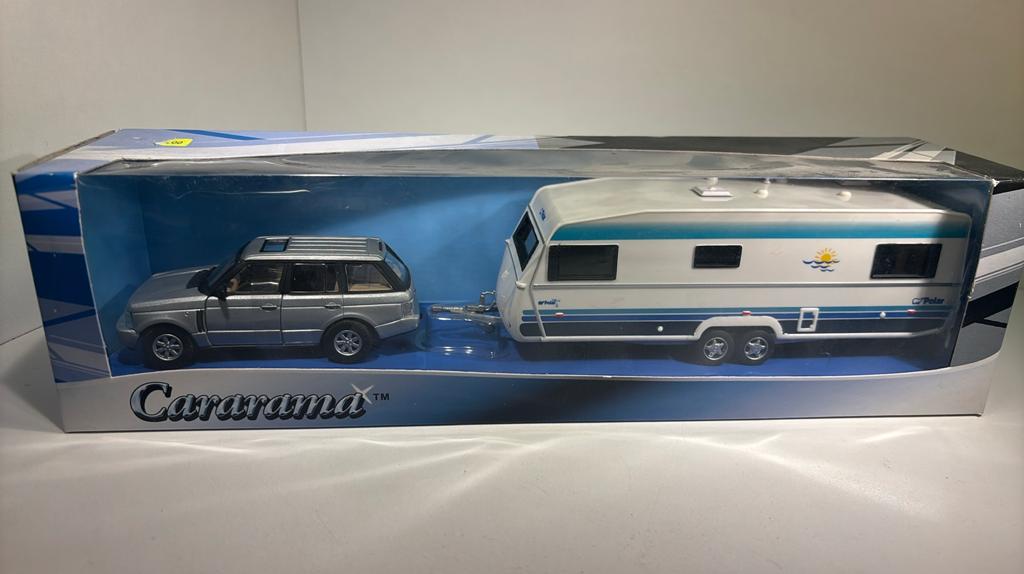 Rang rover + Caravan cararama 1.43, Hobby en Vrije tijd, Modelauto's | 1:43, Overige merken, Auto, Ophalen of Verzenden, A
