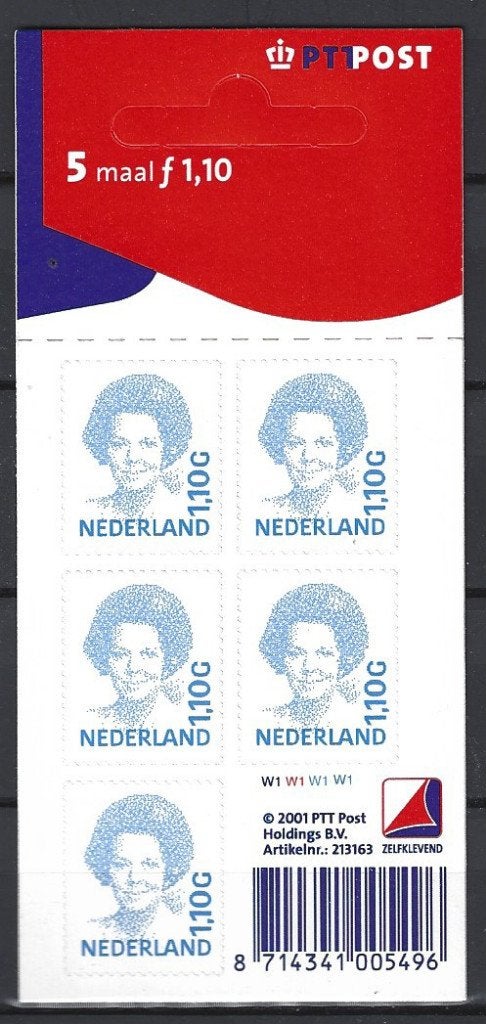 NVPH Nederland V 1492 B PF Beatrix 1991 : Hangmapje 10% CW, Postzegels en Munten, Postzegels | Nederland, Ophalen of Verzenden