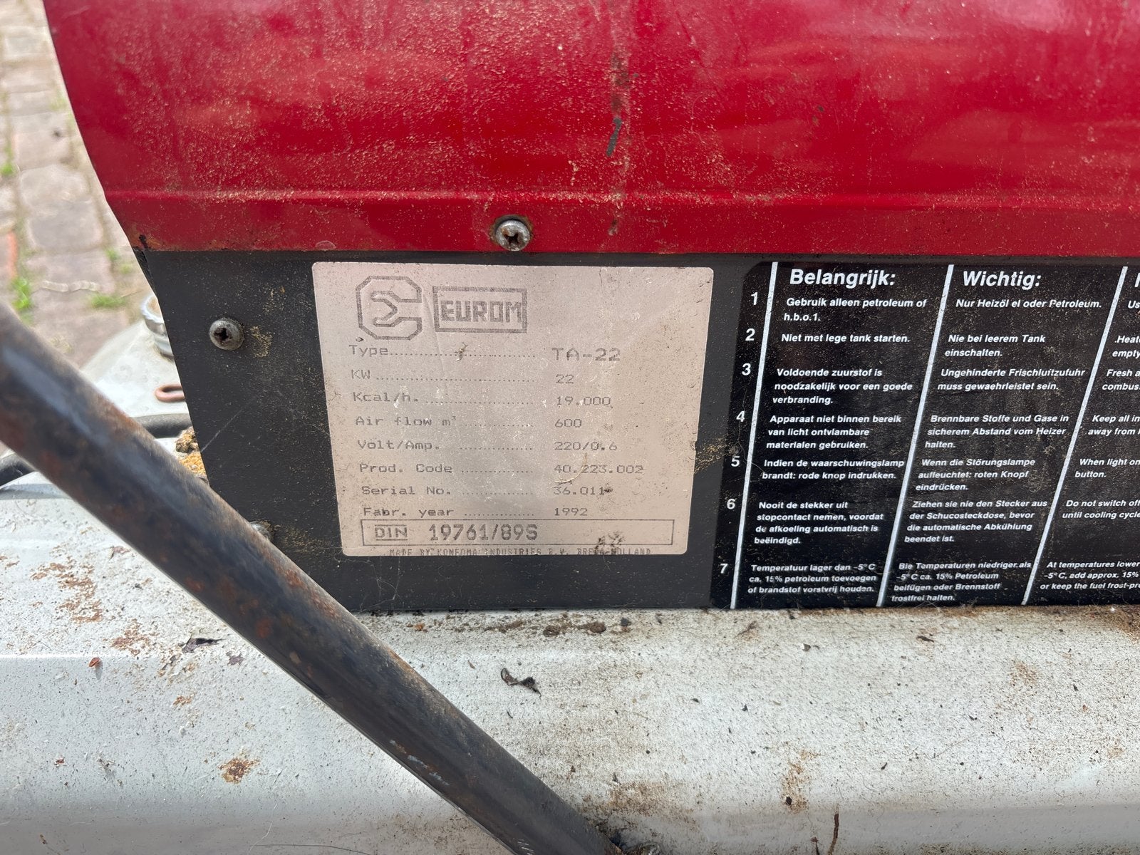 Eurom TA 22 Diesel Heater - Krachtige Verwarming, Ophalen