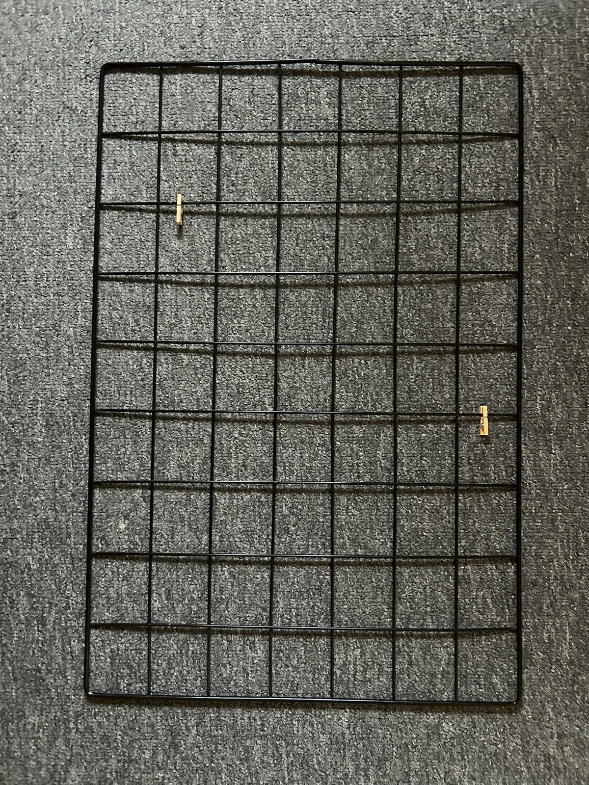 Zwart metalen raster wanddecoratie , memobord, fotorek, Metaal, Gebruikt, Industrieel, Zwart