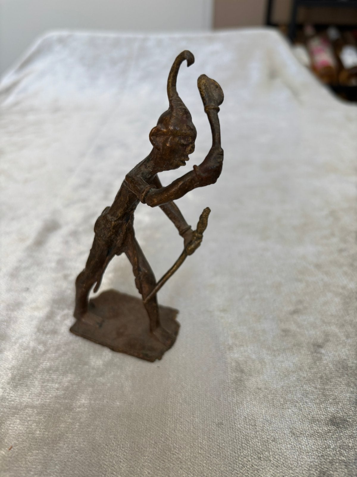 Brons Afrikaans beeldje/ goudgewicht met een mooie patina, Antiek en Kunst, Ophalen of Verzenden