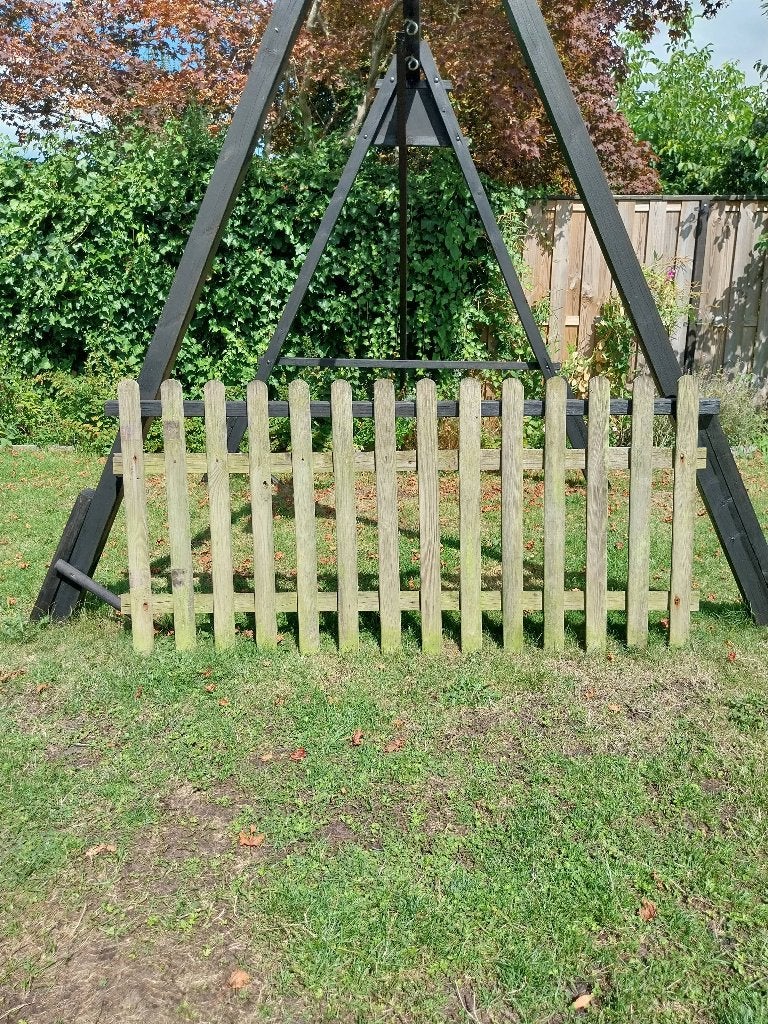 Houten tuinhekjes - Gebruikt 7 stuks, Tuin en Terras, Tuinhekken en Hekwerk, Ophalen, Gebruikt, Hout, Tuinhek