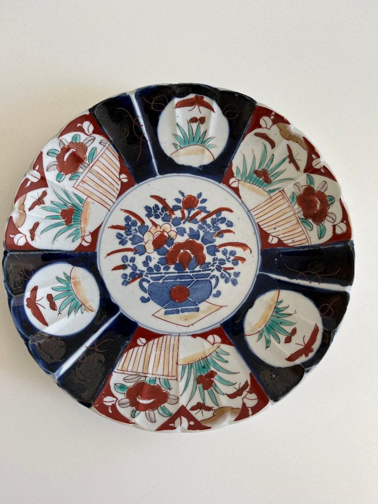 Antiek Japans Imari wandbord met bloemenvaas, Antiek en Kunst, Ophalen of Verzenden