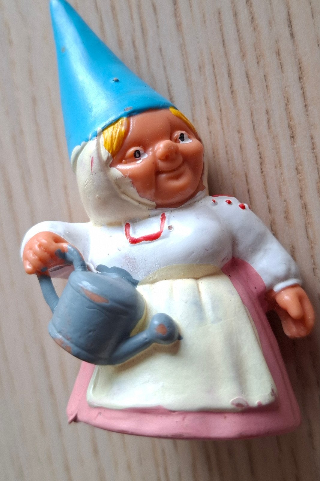 Vintage David de Kabouter figuurtje Lisa met gieter, Ophalen of Verzenden, Gebruikt