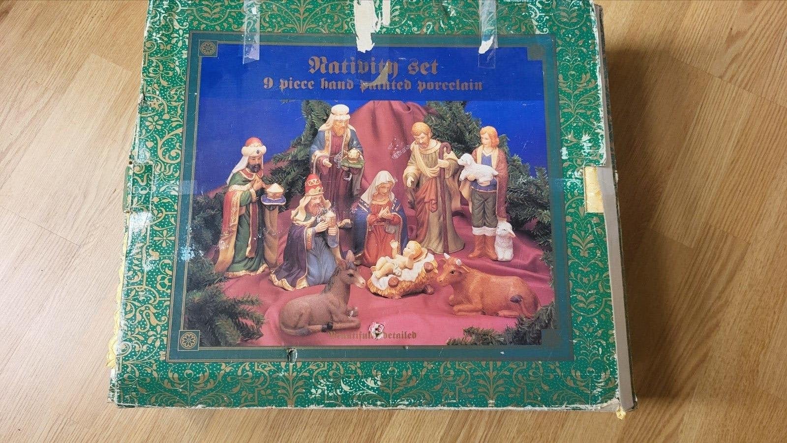Kerststal Beeldjes Set - Handgeschilderd Porselein, Ophalen, Gebruikt, Beeld(je), Christendom | Katholiek