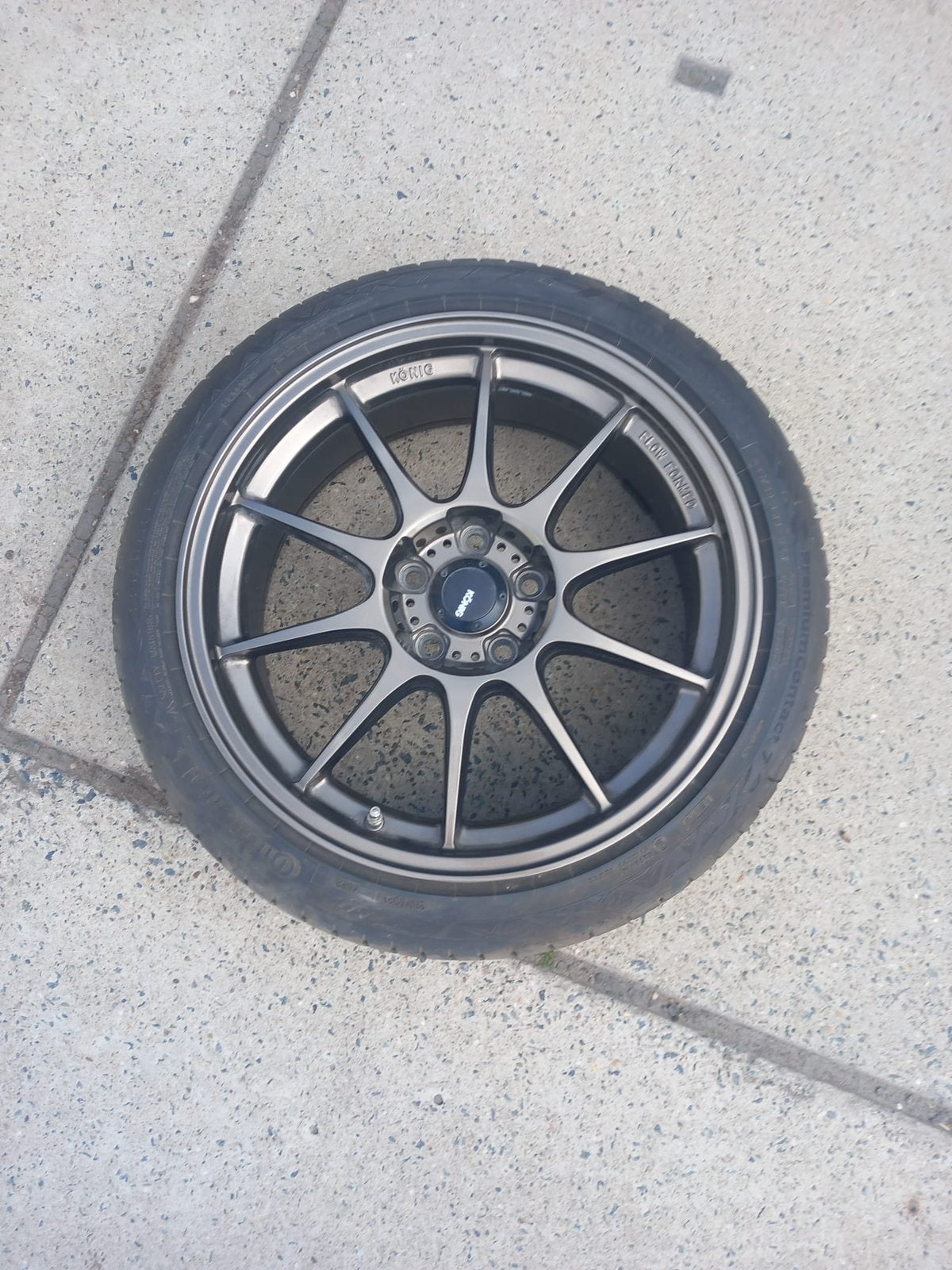 König flow formed messing gold velgen plus banden, Ophalen, 18 inch, 245 mm, Velg(en)