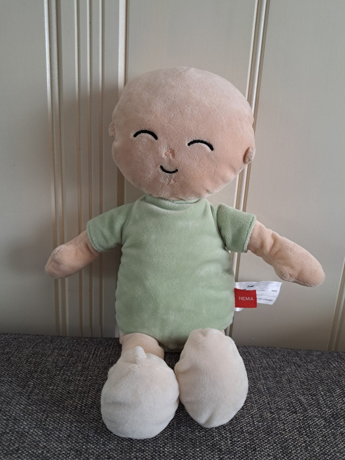 Hema baby knuffel zittend 26cm, Hema, Gebruikt, Overige typen, Ophalen of Verzenden
