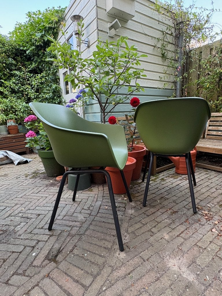 Hartman 2 tuinstoelen kuip groen olijf, Tuin en Terras, Tuinstoelen, Ophalen, Gebruikt, Kunststof