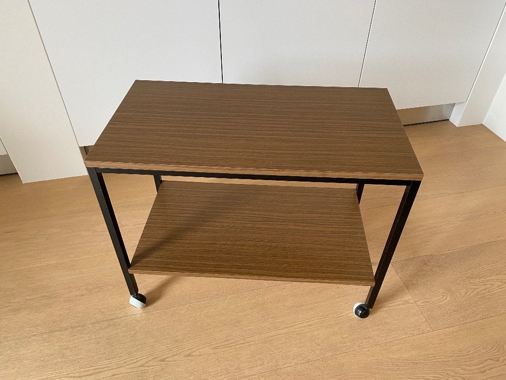 bijzettafeltje op wieltjes, Ophalen of Verzenden, Rond, Minder dan 55 cm, 45 tot 60 cm