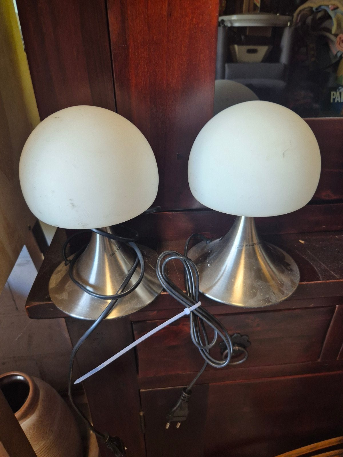 Set van 2 vintage Space Age tafellampen - paddestoel design, Ophalen of Verzenden