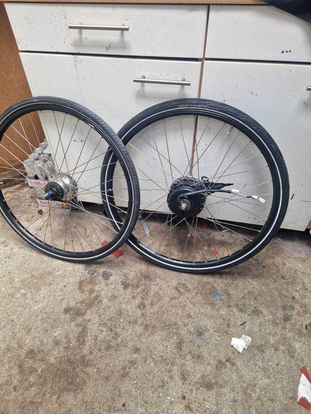 Gazelle voorwiel met motor en achterwiel, Gebruikt, Ophalen of Verzenden, Gazelle, Elektrische fiets