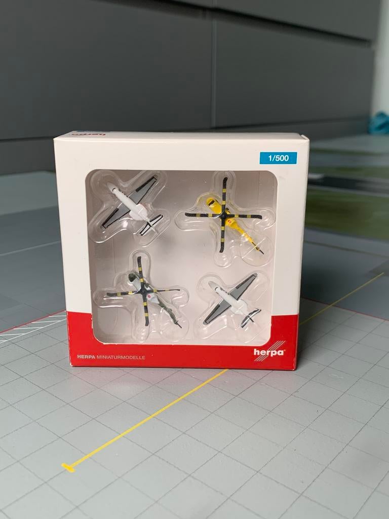 Airport GSE helicopter & bizjet set Herpa Wings schaal 1:500, Verzamelen, Ophalen of Verzenden, Zo goed als nieuw, Schaalmodel