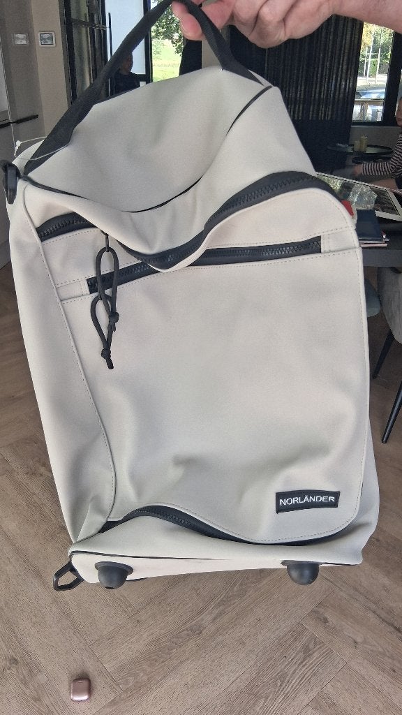 Norlander reistas/trolley - Lichtgrijs, Ophalen, Uitschuifbare handgreep, 50 tot 60 cm, Hard kunststof