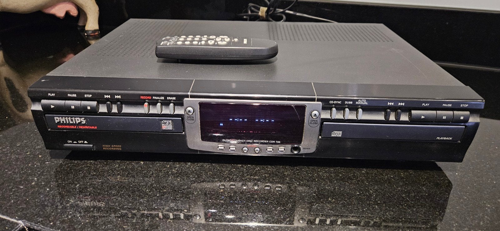 Philips CDR765 Dubbel cd recorder/kopieerder  cdr-cd/rw, Ophalen of Verzenden, Philips