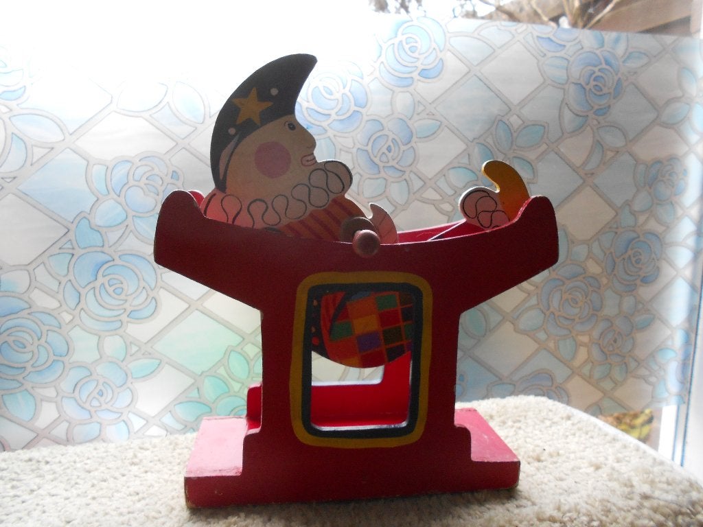 vintage houten circus clown, Ophalen, Gebruikt