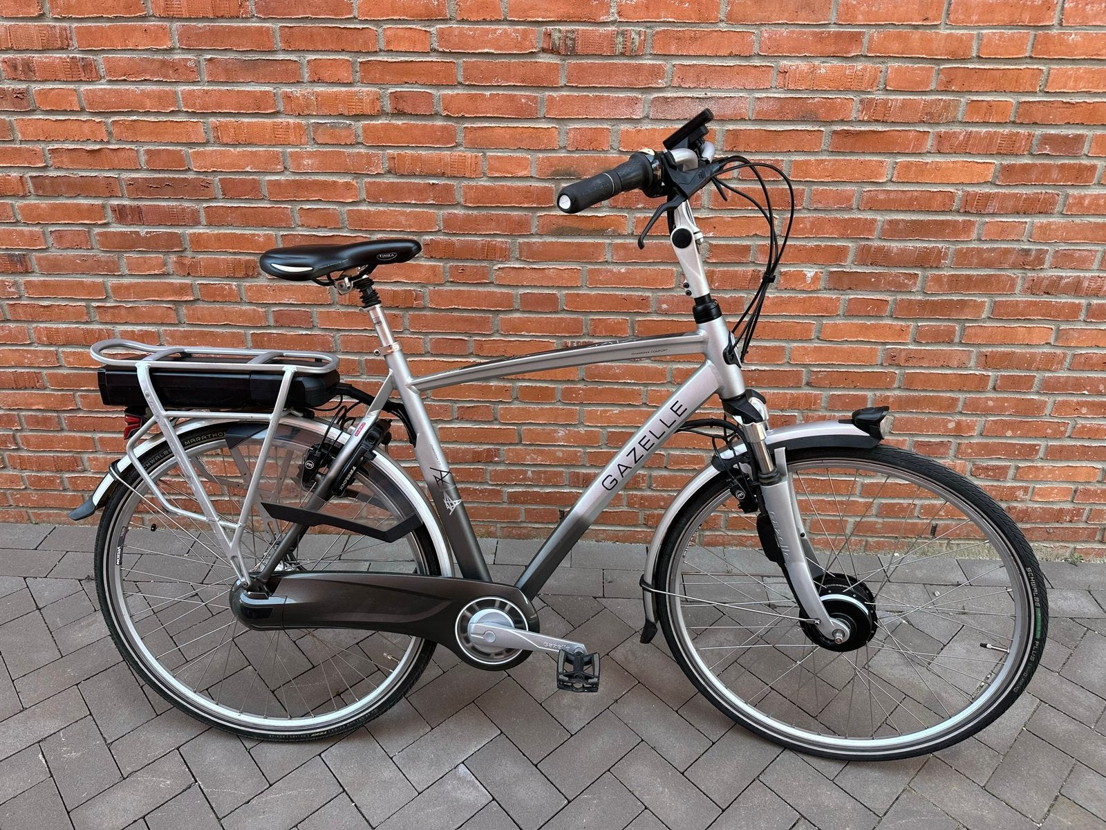 Mooie Gazelle Chamonix C7 Panasonic elektrische herenfiets, Ophalen, Velgrem, Versnellingen, Zo goed als nieuw