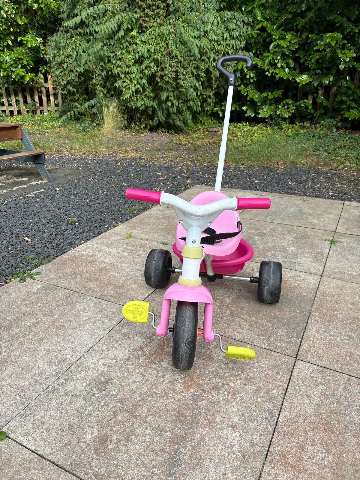 Smoby driewieler met duwstang, Ophalen, Gebruikt, Duwstang
