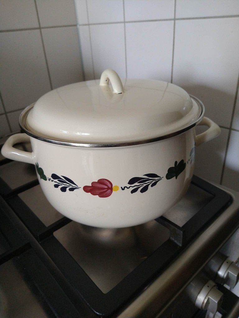 Soeppan, boerenbont, Ophalen of Verzenden, Gebruikt, Overige materialen, Kookpan