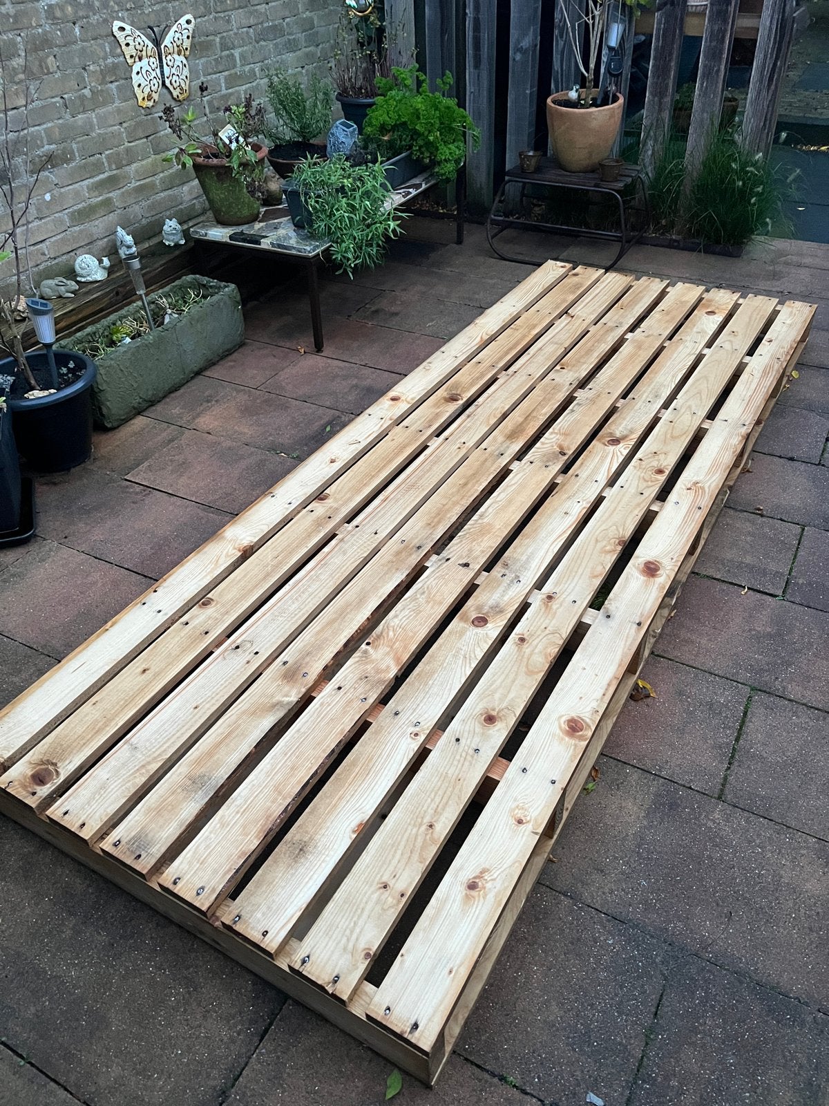 GRATIS ophalen grote houten pallet, Ophalen, Gebruikt, 250 tot 300 cm, 50 mm of meer