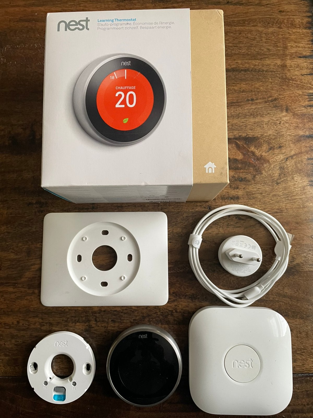Google Nest Learning Thermostaat V3 - RVS, Ophalen of Verzenden, Gebruikt