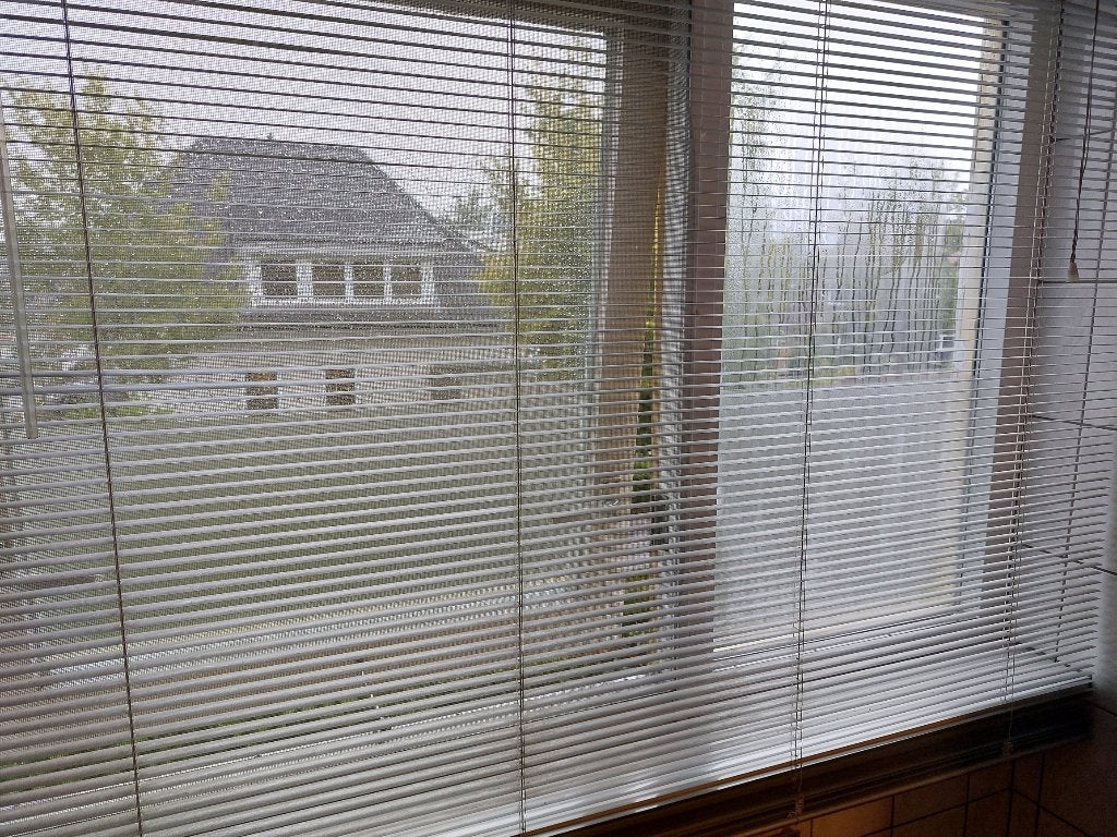 Luxaflex jalozie zilverkleurig, Ophalen, Jaloezie, Gebruikt, 130 cm