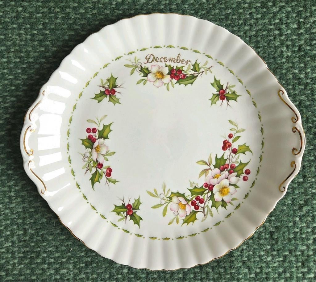 Royal Albert Taartschaal "December" Flowers of the Month, Ophalen of Verzenden