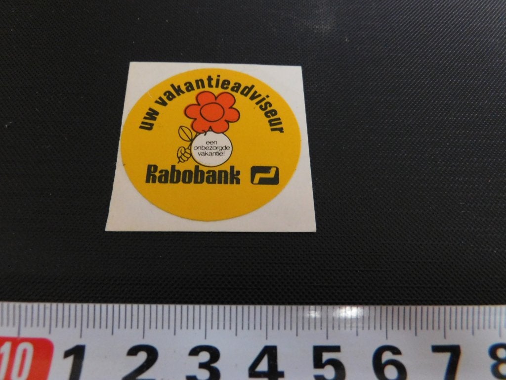 sticker RABOBANK uw vakantieadviseur KJ644 *, Verzamelen, Stickers, Ophalen, Zo goed als nieuw