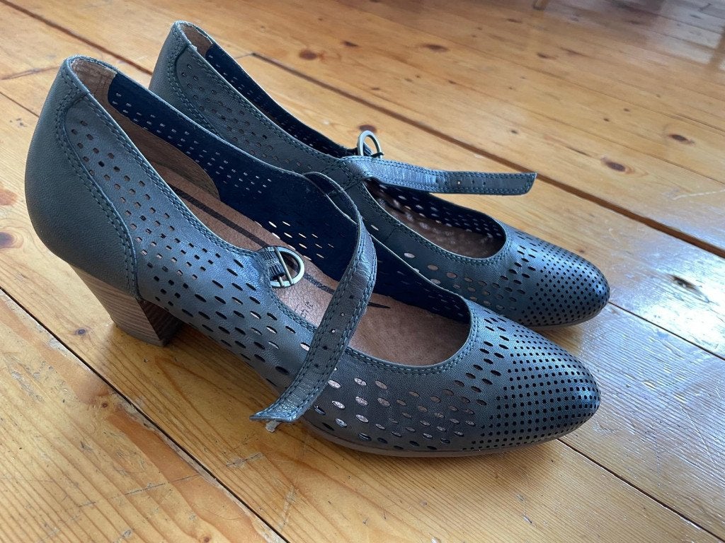 Blue Leather Heels, Pumps, Blauw, Nieuw, Ophalen