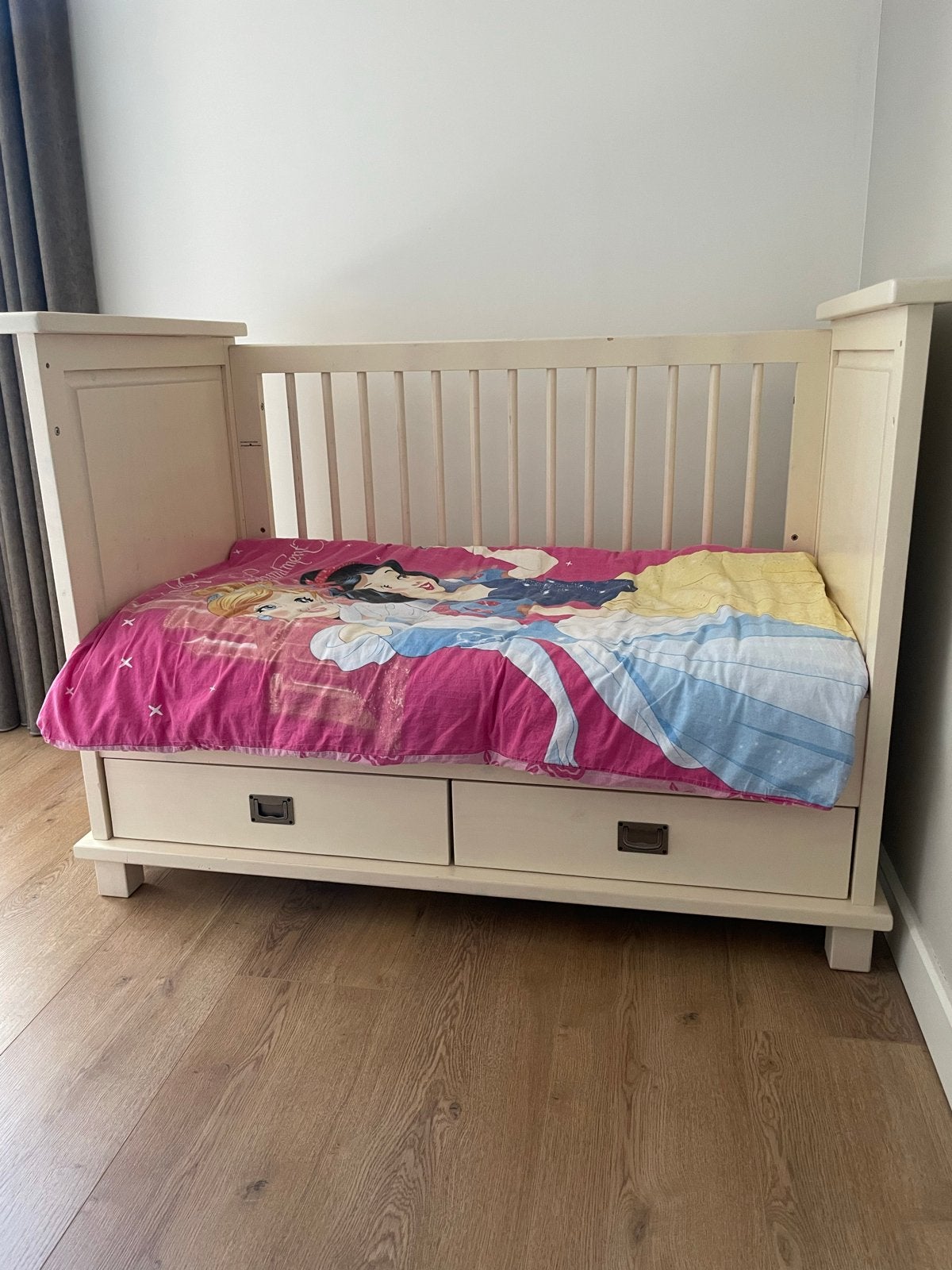 Shakery baby-/peuterbed Babypark incl. matras en beddengoed, Gebruikt, 70 tot 85 cm, Minder dan 140 cm, Ophalen