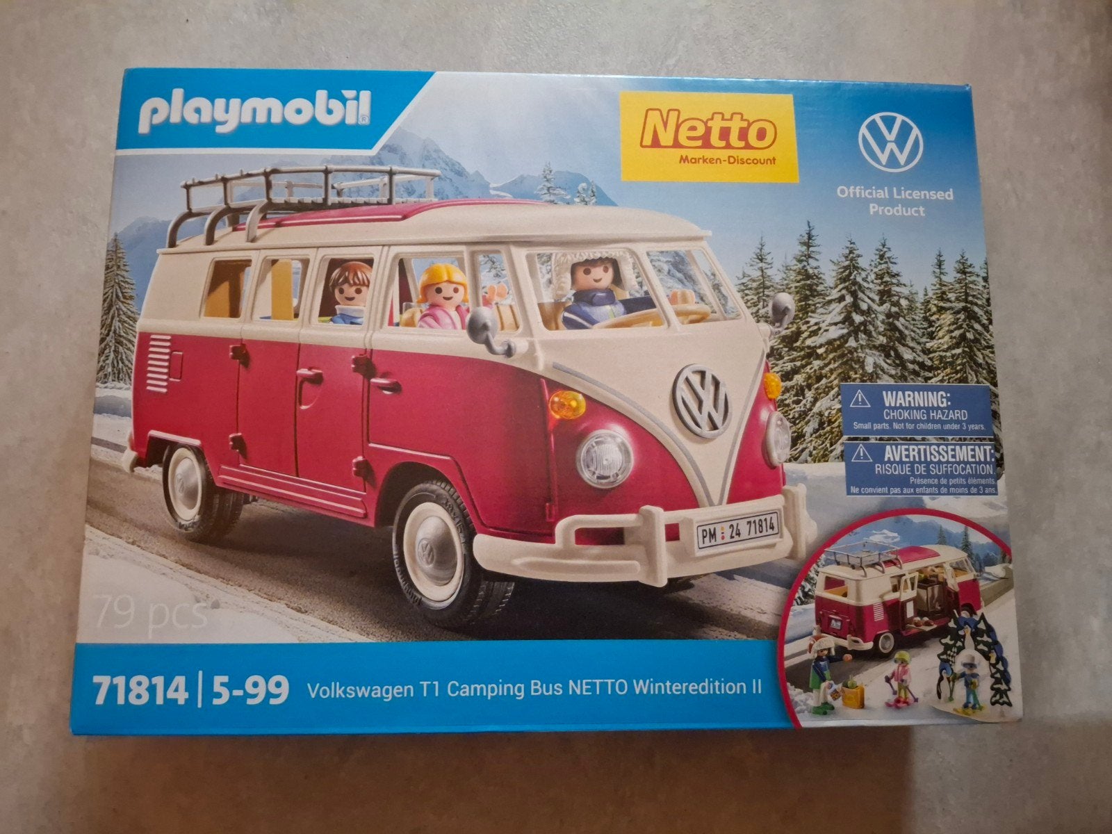 Playmobil Volkswagen T1 Camping Bus NETTO Wintereditie II, Kinderen en Baby's, Speelgoed | Speelgoedvoertuigen, Ophalen of Verzenden