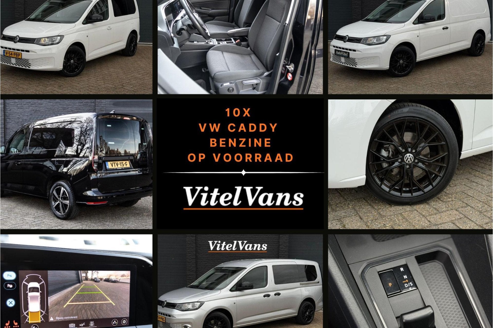 Volkswagen Caddy Cargo 1.5 TSI DSG-7 | Ergo | Camera | Carpl, Auto's, Zwart, 4 cilinders, Met garantie (alle), Volkswagen