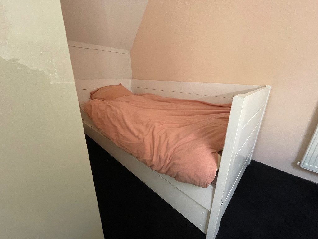 Bedbank IKEA met logeerbed wit white/wash 90 x 200, Huis en Inrichting, Ophalen, Gebruikt, 90 cm, Eenpersoons