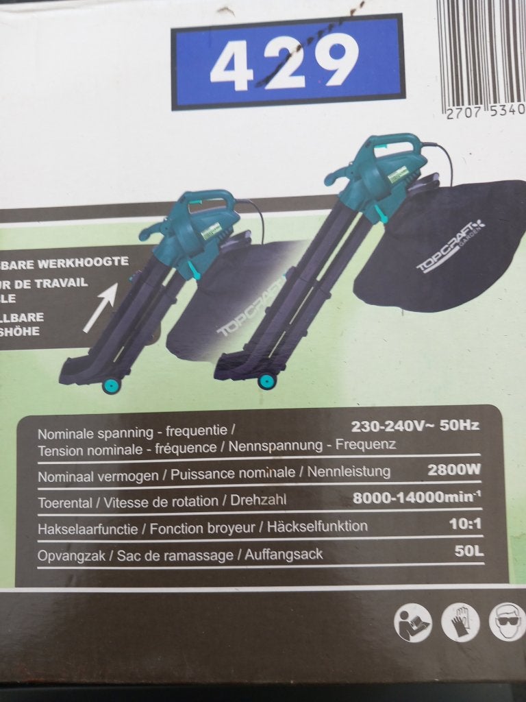 bladzuiger, Ophalen, Gebruikt, Met opvangzak, Topcraft