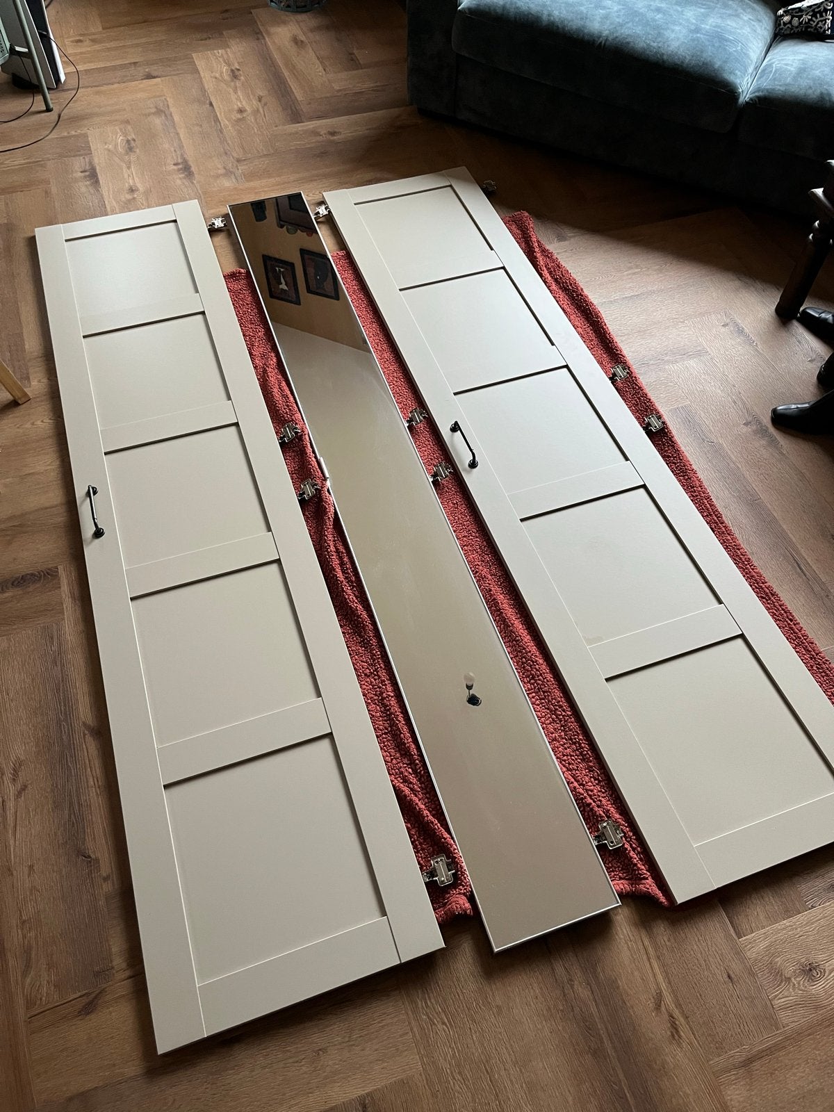IKEA PAX deuren met spiegeldeur, Ophalen, 100 tot 150 cm, 200 cm of meer, Overige houtsoorten