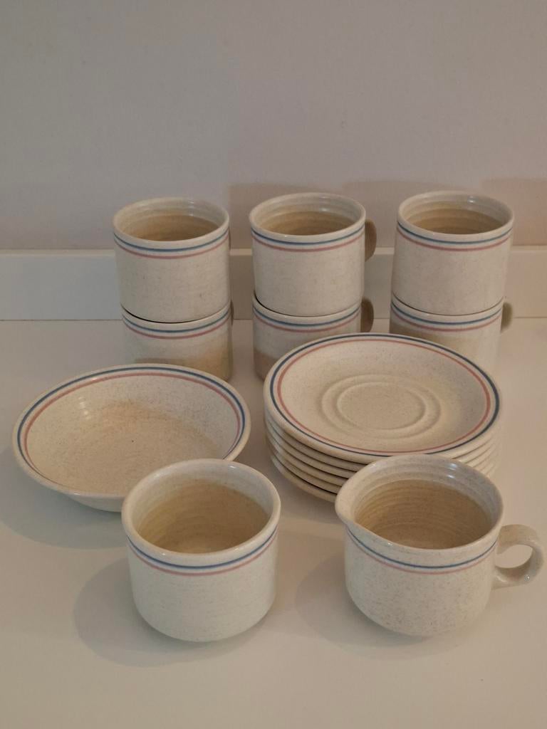 Vintage Churchill Homespun Servies Roomstel Kop & Schotels, Huis en Inrichting, Keuken | Servies, Ophalen of Verzenden, Zo goed als nieuw