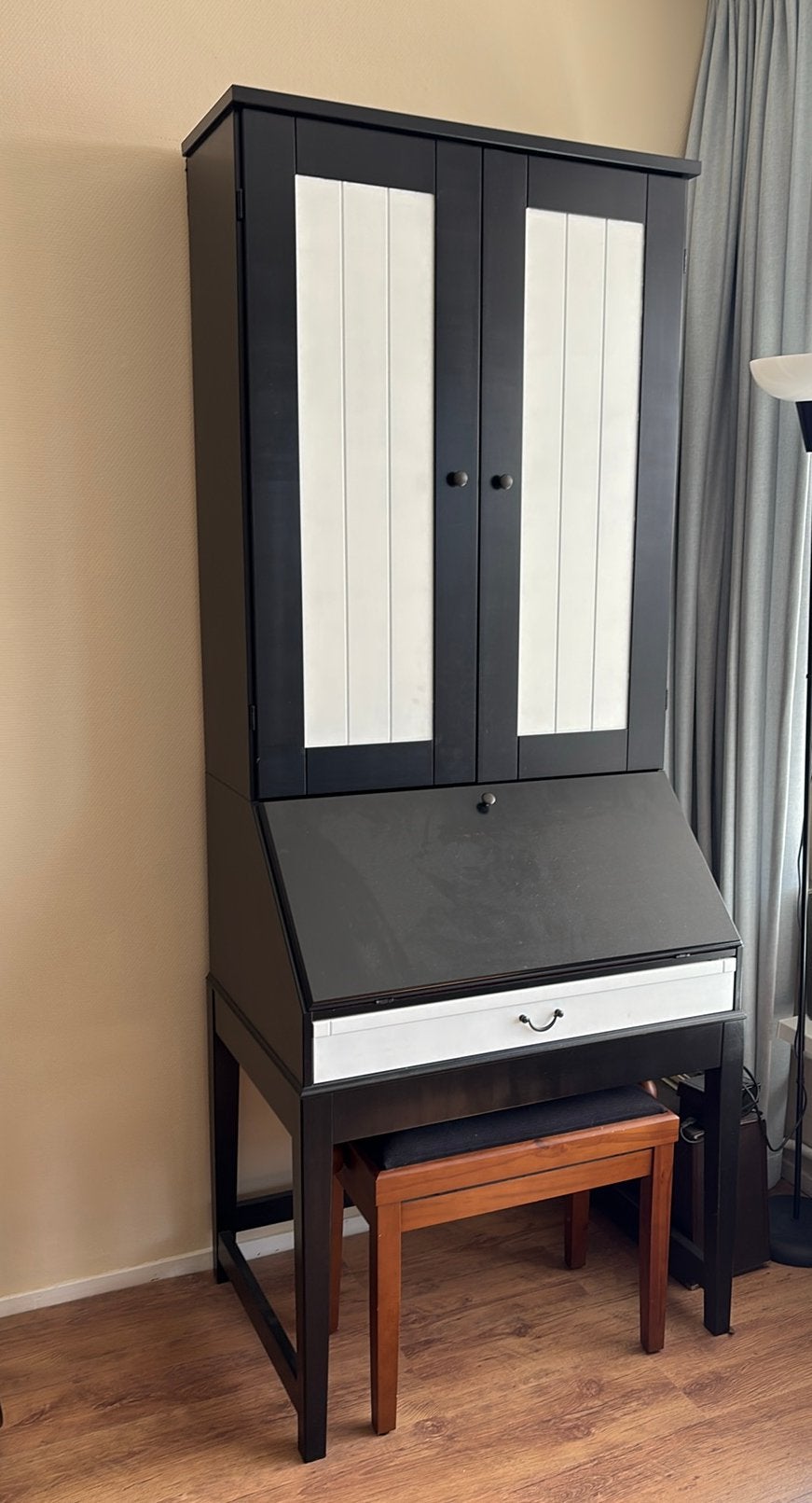 Secretaire zwart/wit IKEA, Ophalen, Zwart, Gebruikt, Secretaire