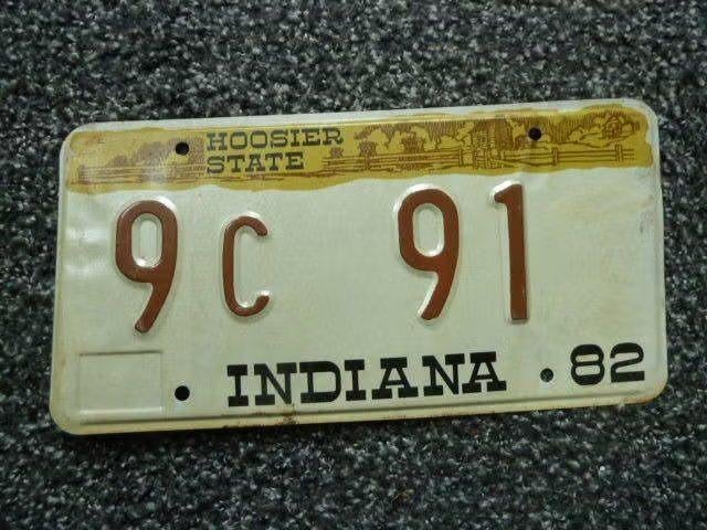 Kentekenplaat licenseplate Indiana Hoosier State 2 USA, Verzenden, Gebruikt, Auto's