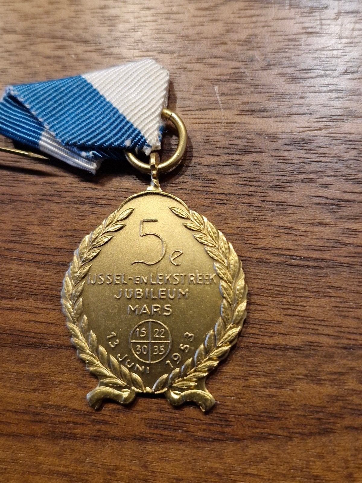 344 5e IJssel- en Lekstreek Jubileum Mars Medaille 1953, Postzegels en Munten, Ophalen of Verzenden