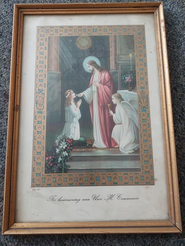Ingelijste prent Heilige Communie, Ophalen